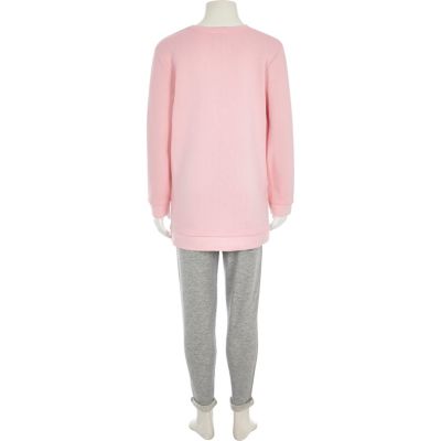 Girls pink and grey Fifth Avenue sweat set